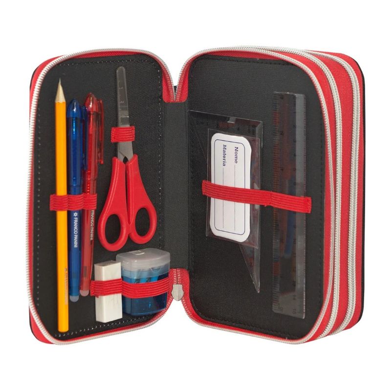 Ученически несесер One Piece Red със съдържание и 3 отделения