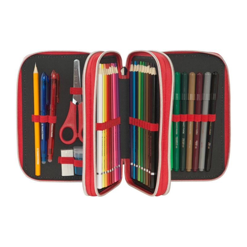 Ученически несесер One Piece Red със съдържание и 3 отделения