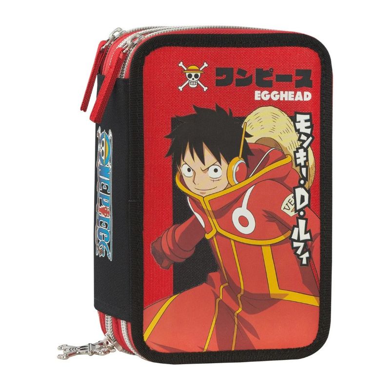 Ученически несесер One Piece Red със съдържание и 3 отделения
