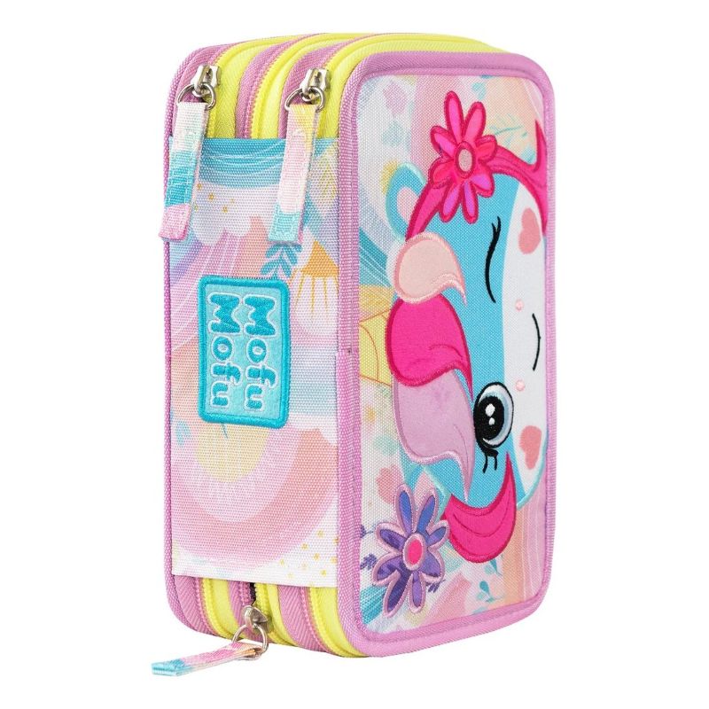 Ученически несесер UNICORNO MOFUMOFU със съдържание и 3 отделения