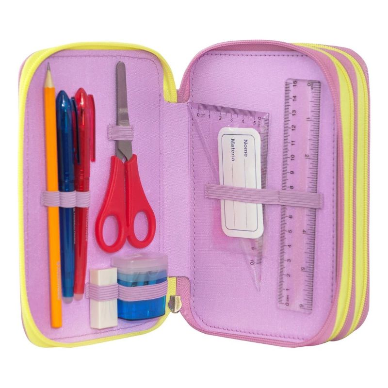 Ученически несесер UNICORNO MOFUMOFU със съдържание и 3 отделения