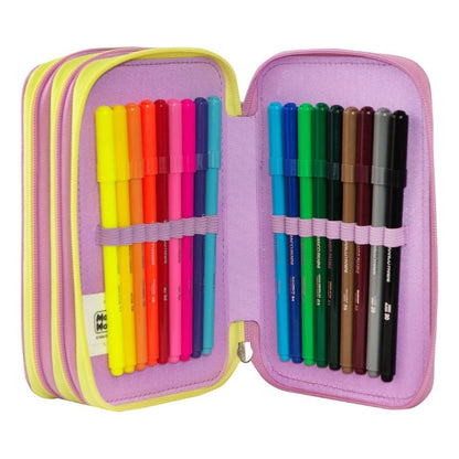 Ученически несесер UNICORNO MOFUMOFU със съдържание и 3 отделения