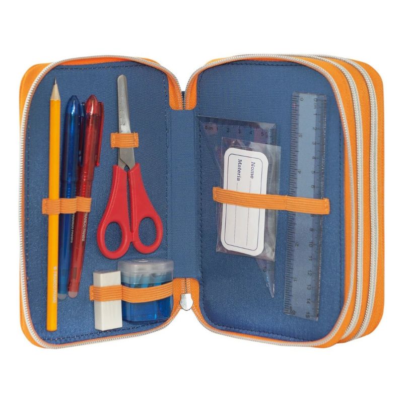 Ученически несесер DragonBall Goku Blue/Orange със съдържание и 3 отделения