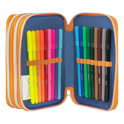 Ученически несесер DragonBall Goku Blue/Orange със съдържание и 3 отделения