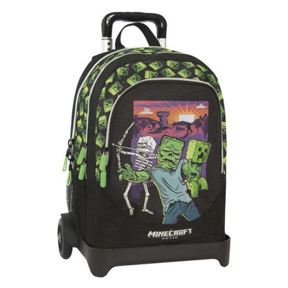 Ученическа раница на колела Minecraft Movie с подвижна стойка
