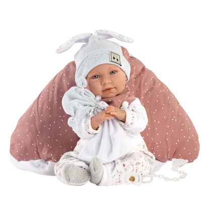 Кукла Llorens Mimi с възглавница-гъба, смееща се, 42 см