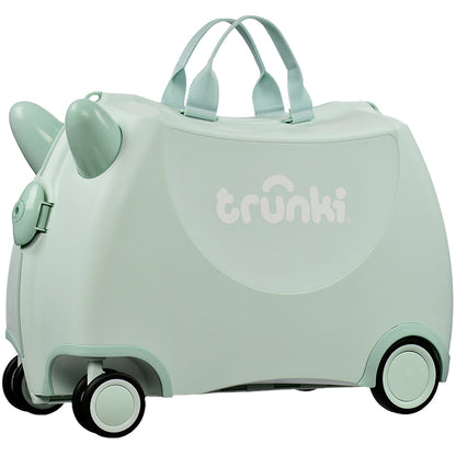Детски куфар за яздене Trunki Solid Green