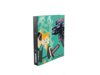 Папка класьор с рингове Minecraft Alex and Ender dragon