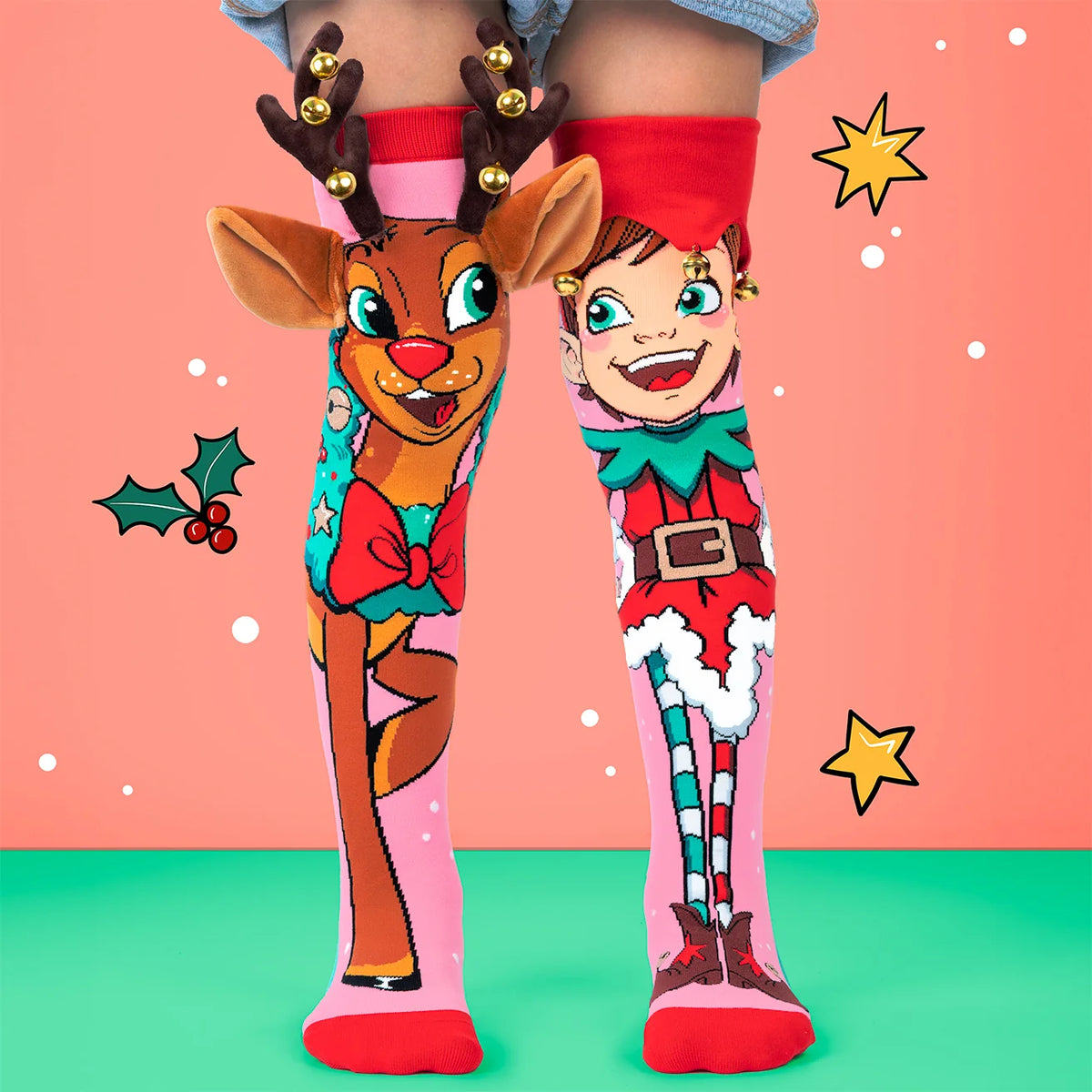 MADMIA Reindeer & Elf Socks – коледни чорапи Елен и Елф
