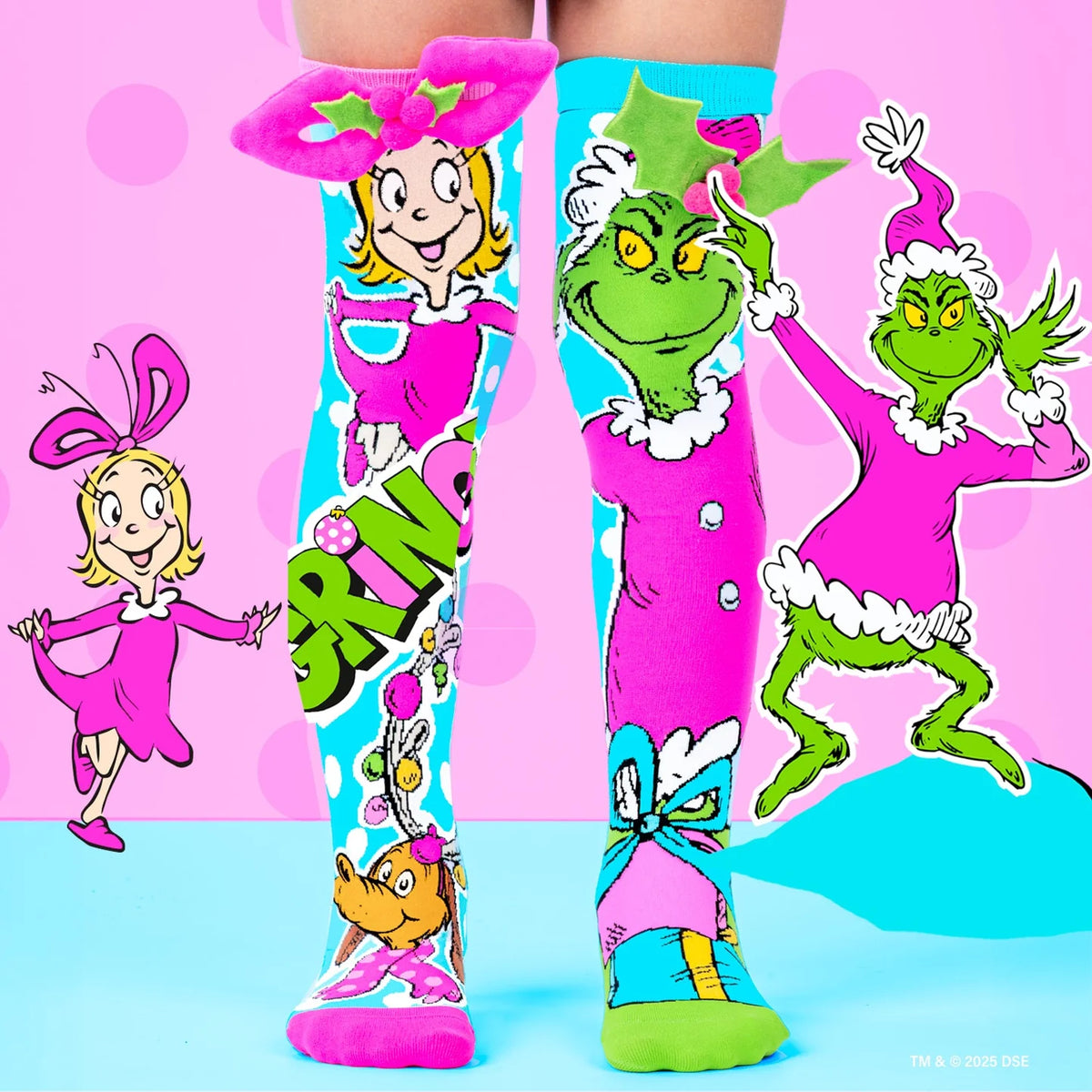 MADMIA Grinch & Cindy Lou Socks – коледни чорапи Гринч и Синди Лу