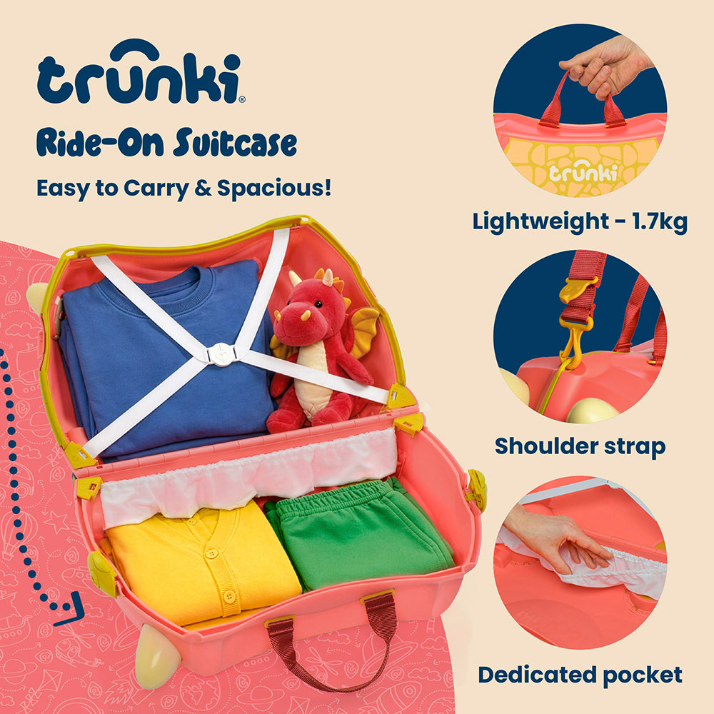 Детски куфар Trunki Dylan the Dragon Red