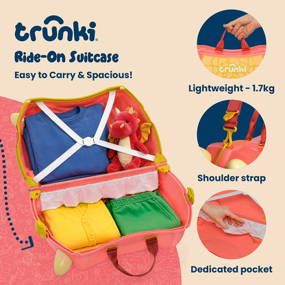 Детски куфар Trunki Dylan the Dragon Red