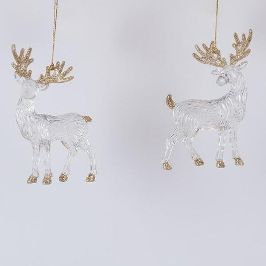 Eurolamp Акрилен елен със шампанско блясък, 13 cm