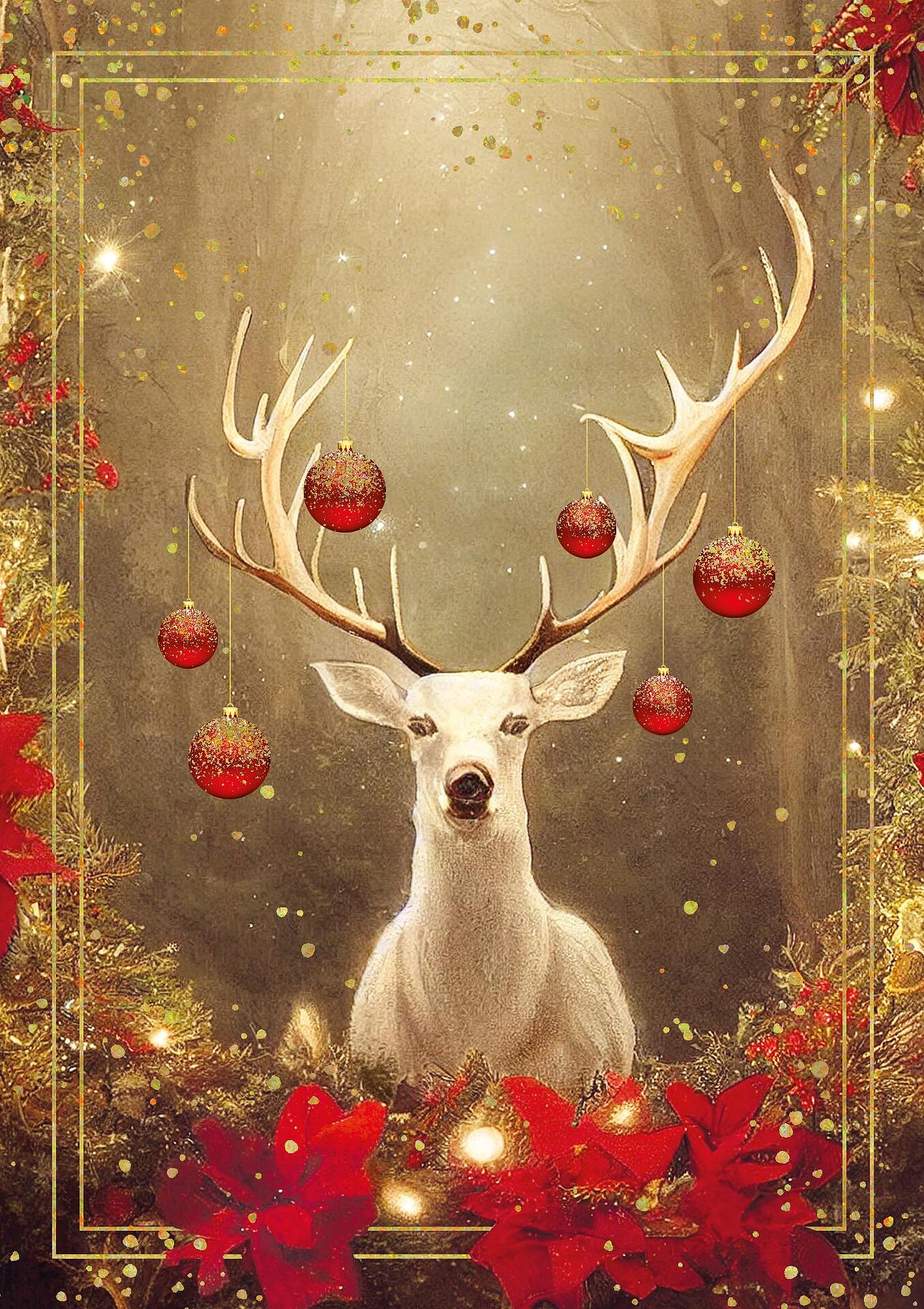 ARTIGE Поздравителна картичка, Коледен елен