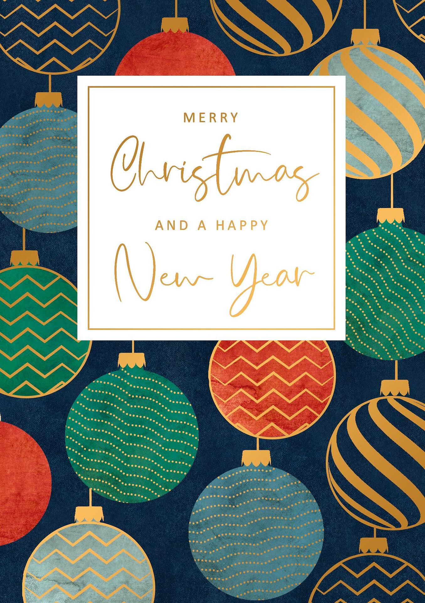 ARTIGE Поздравителна картичка, Коледна с топки