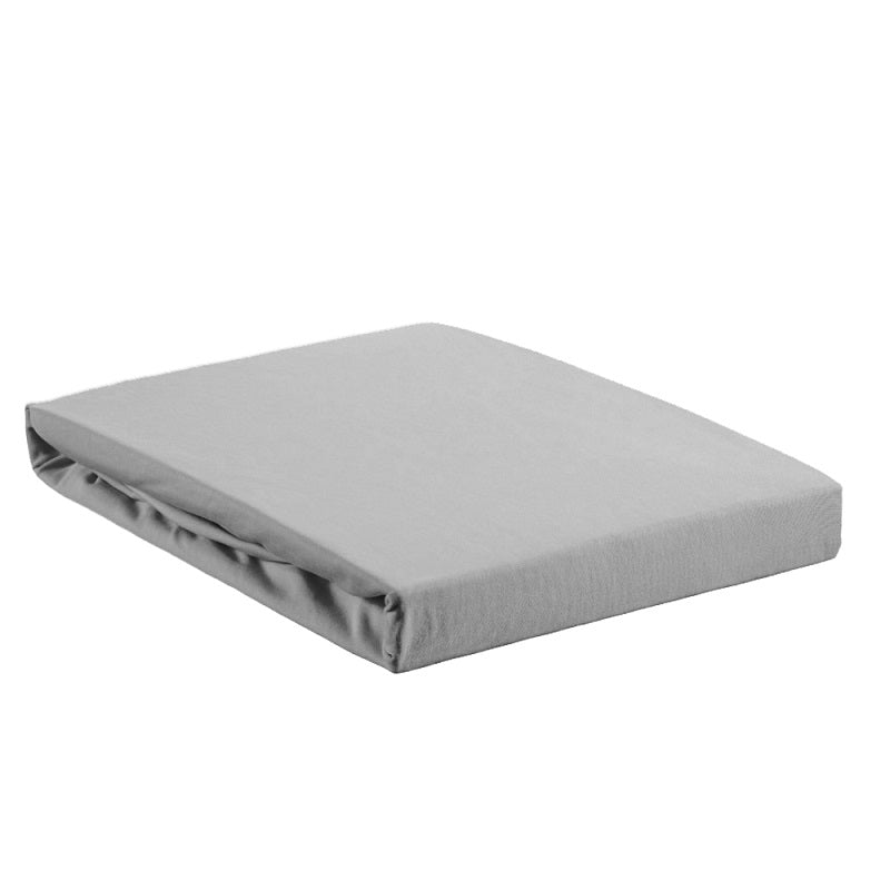 Долен чаршаф единичен сив с ластик