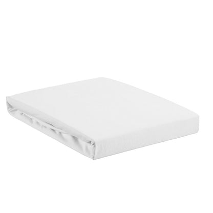 Долен чаршаф единичен бял с ластик