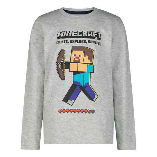 Блуза с дълъг ръкав MINECRAFT Steve Gray, размер 128