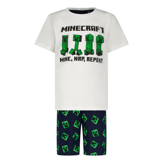 Пижама Minecraft Mine, Nap, Repeat с къс ръкав и панталон, размер 140
