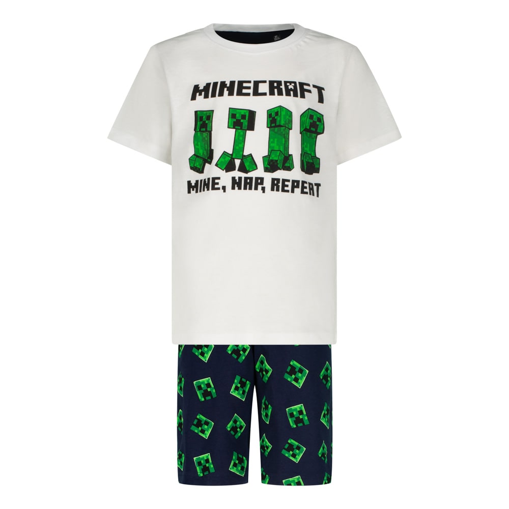 Пижама Minecraft Mine, Nap, Repeat с къс ръкав и панталон, размер 152