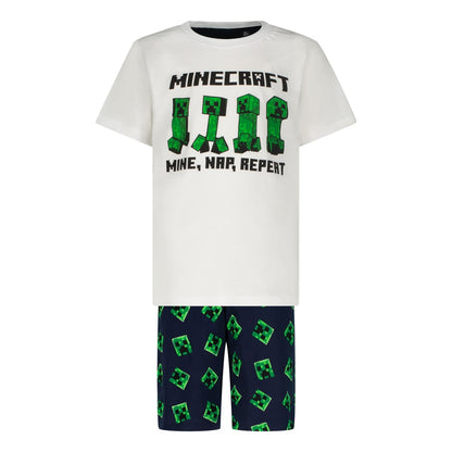Пижама Minecraft Mine, Nap, Repeat с къс ръкав и панталон, размер 134