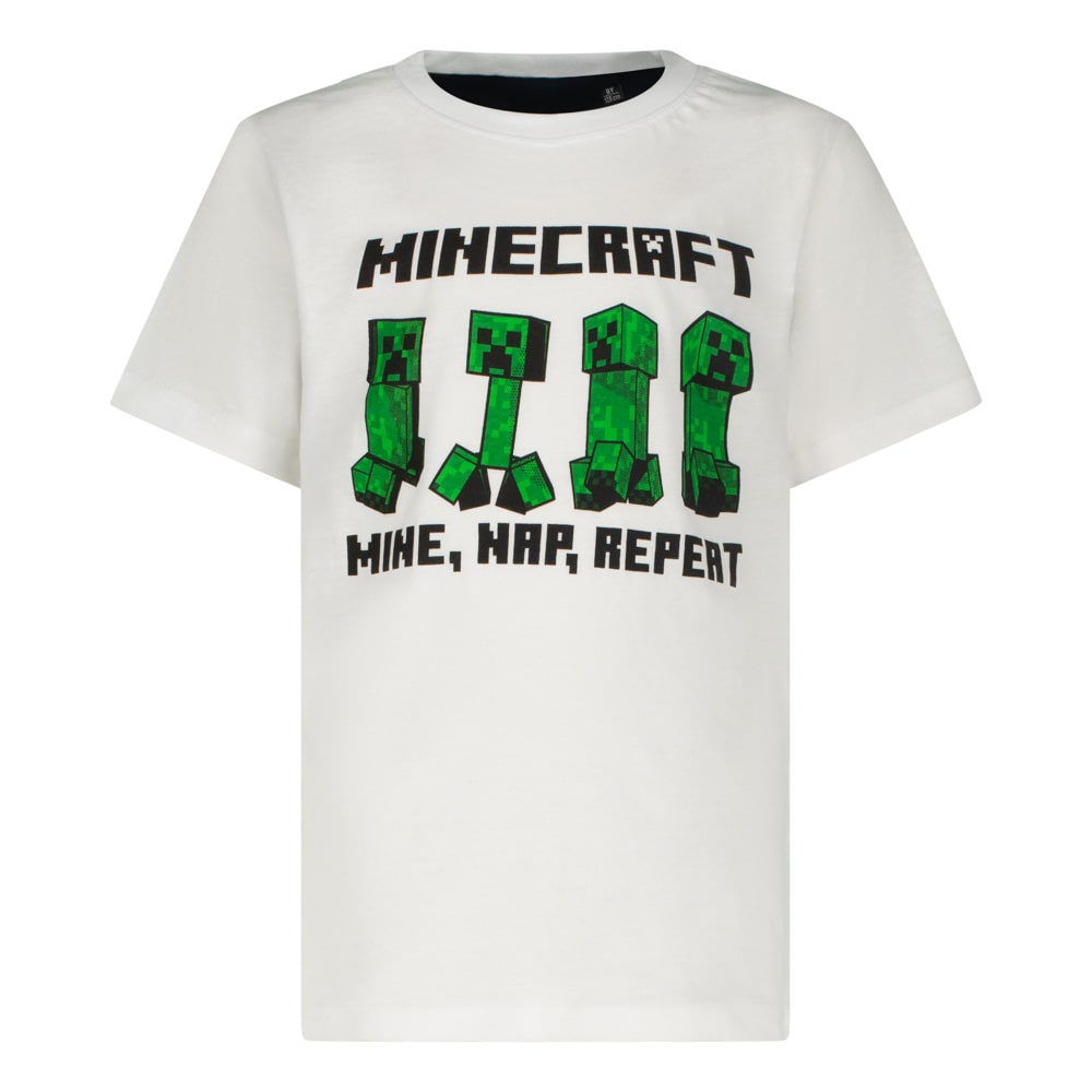 Пижама Minecraft Mine, Nap, Repeat с къс ръкав и панталон, размер 134