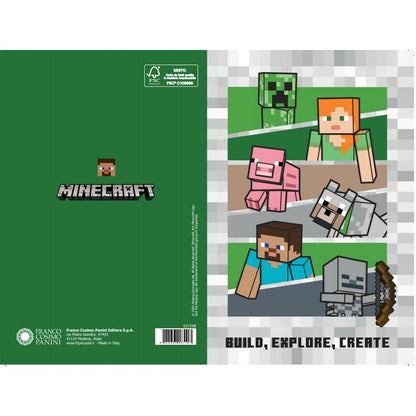 Картичка Minecraft Build, Explore, Create