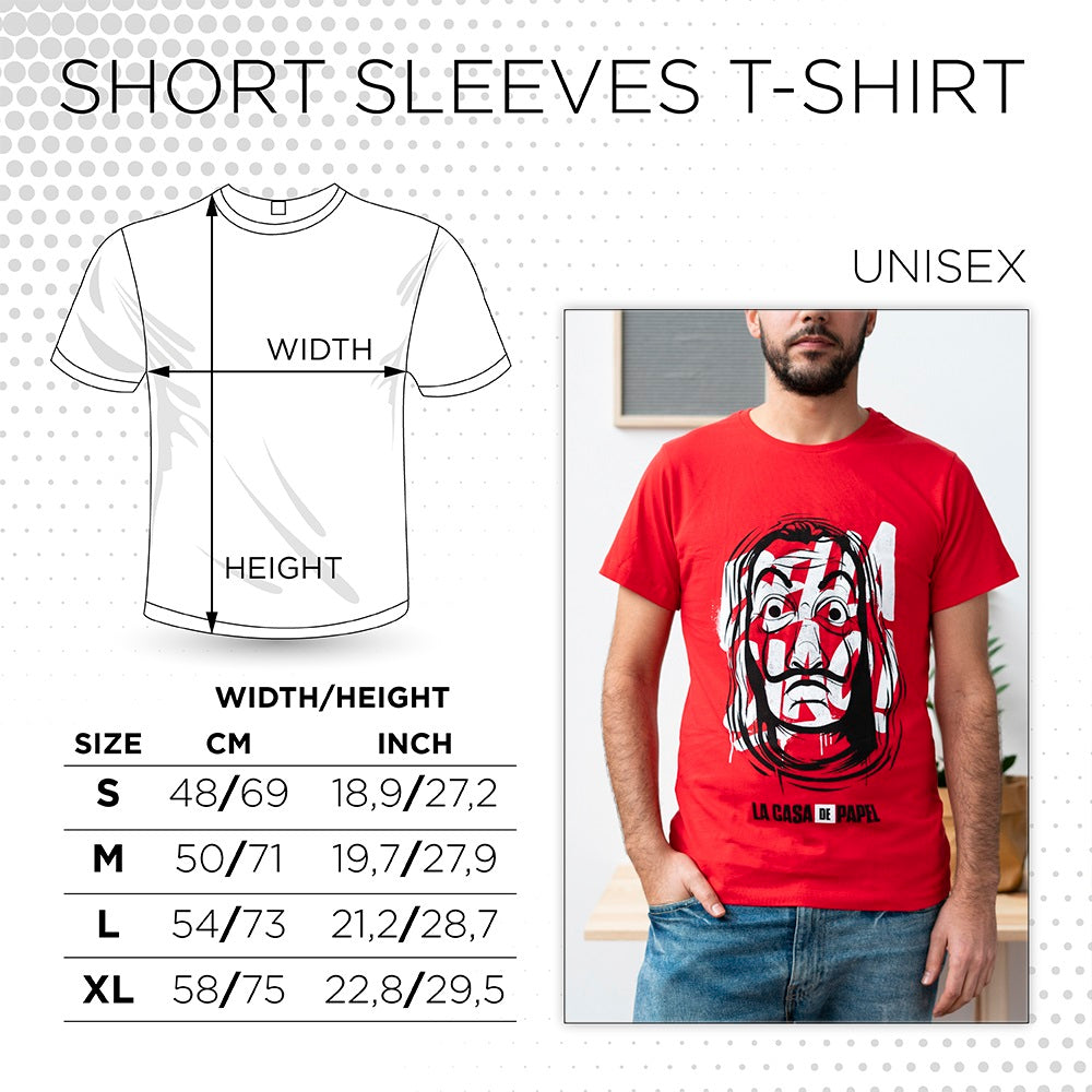 Тениска La Casa De Papel Mask за тийнейджъри и възрастни, размер M