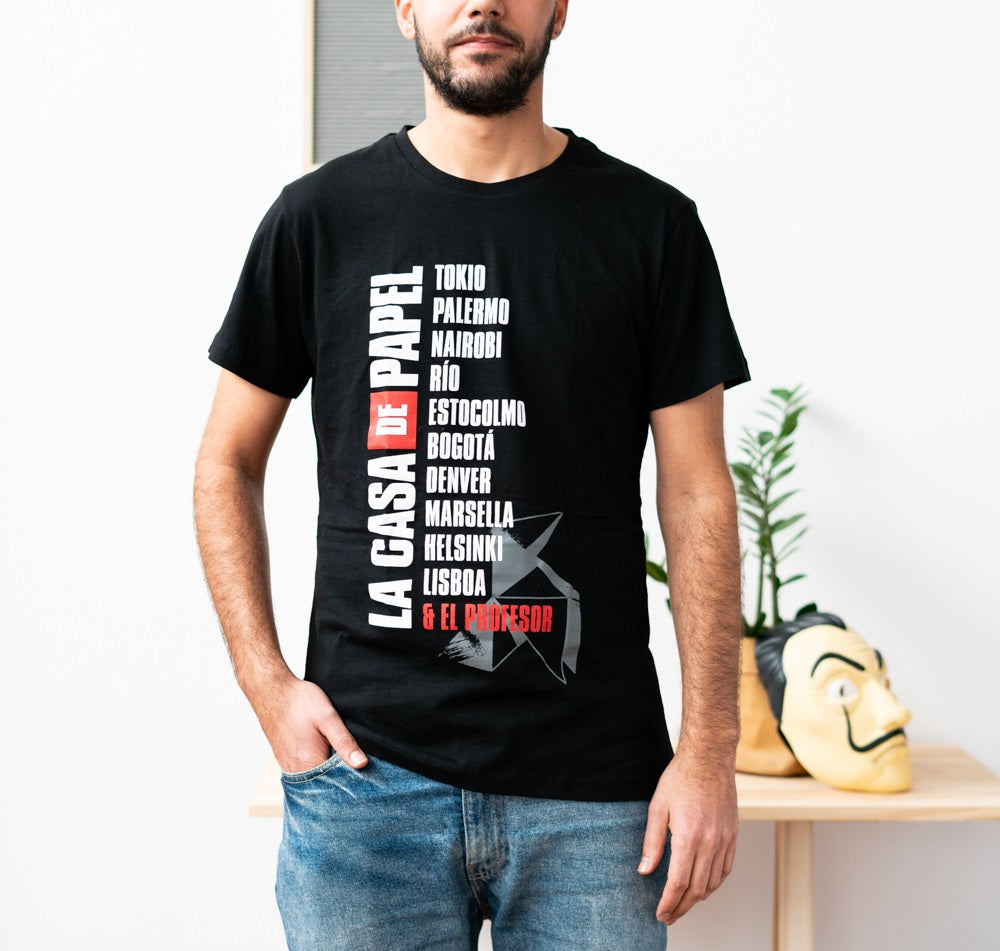 Тениска La Casa De Papel Names за тийнейджъри и възрастни, размер M