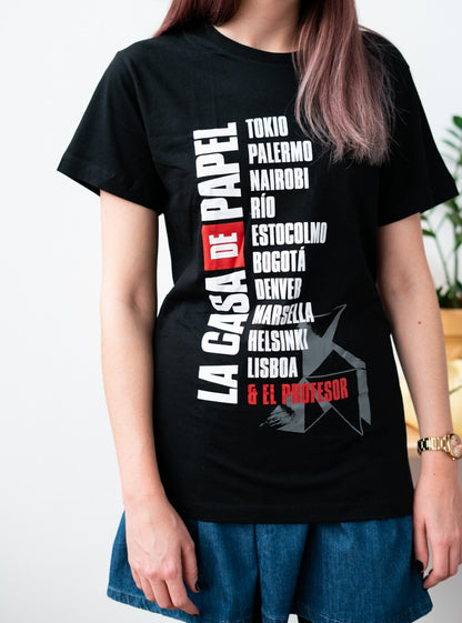 Тениска La Casa De Papel Names за тийнейджъри и възрастни, размер M