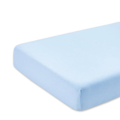 Долен чаршаф единичен светло син с ластик