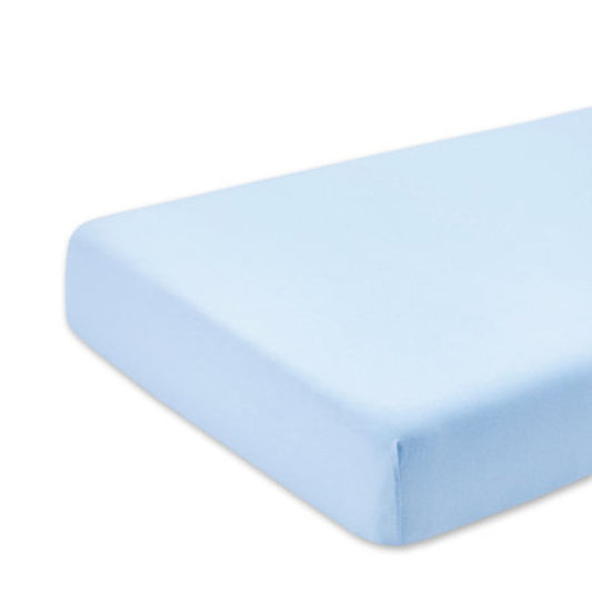 Долен чаршаф единичен светло син с ластик