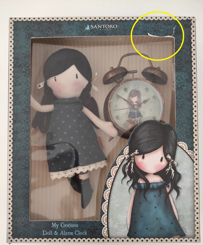Подаръчен сет Santoro Gorjuss, кукла и будилник You Brought Me Love, нарушена опаковка
