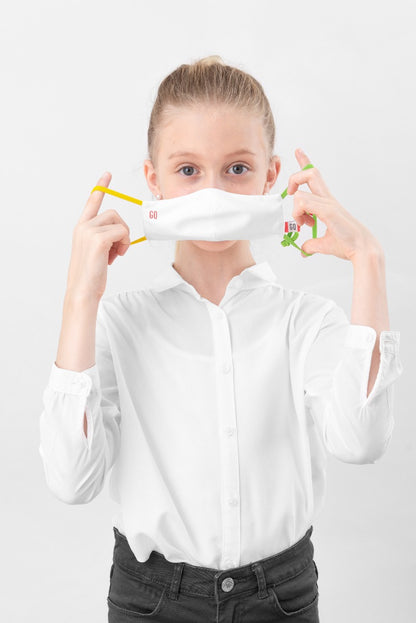 Детска маска - GQWhite (Yel/Gre), 4 - 9 години