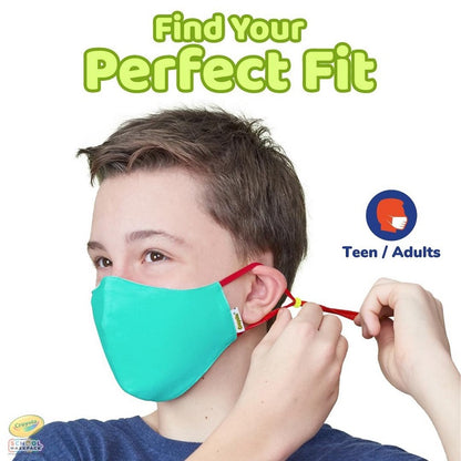 Crayola™ Adults Cool Colors, маски за лице за тийнейджъри, учители и възрастни, в сет, 5 броя