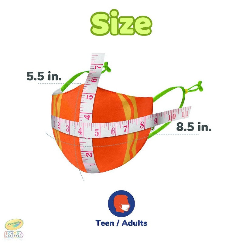 Crayola™ Adults Cool Colors, маски за лице за тийнейджъри, учители и възрастни, в сет, 5 броя