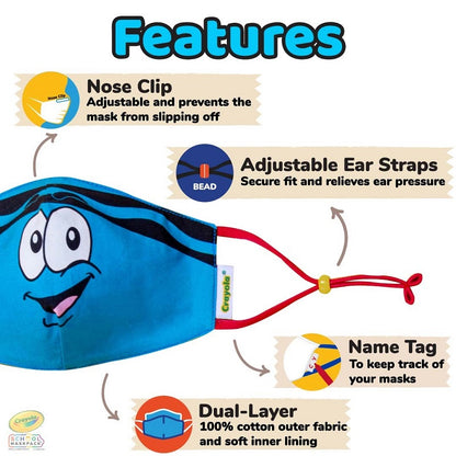 Crayola™ Kids Tip Faces, детски маски за лице в сет, 5 броя