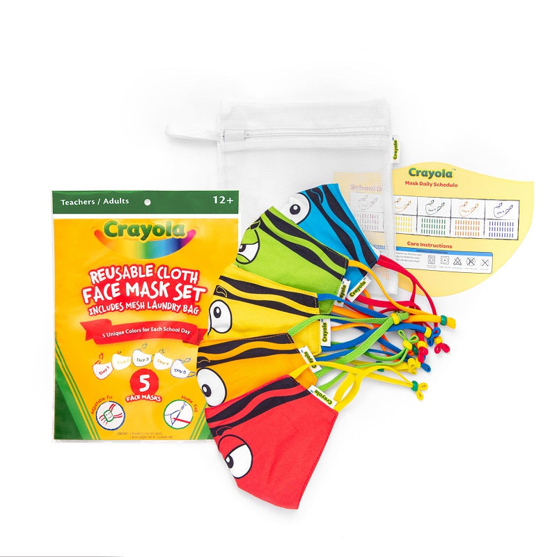 Crayola™ Adults Tip Faces, маски за лице за тийнейджъри, учители и възрастни, в сет, 5 броя