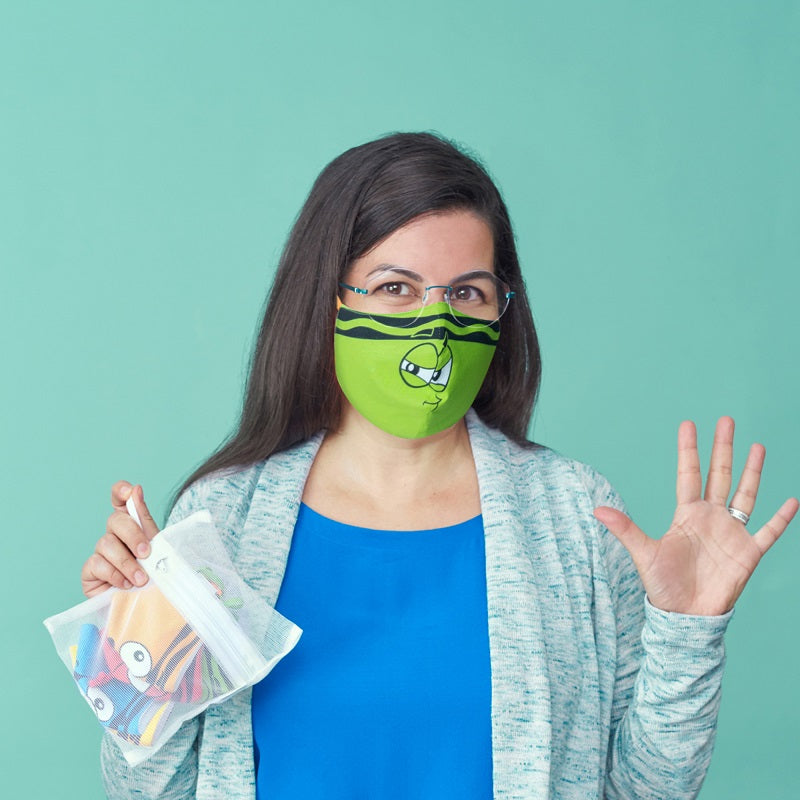 Crayola™ Adults Tip Faces, маски за лице за тийнейджъри, учители и възрастни, в сет, 5 броя