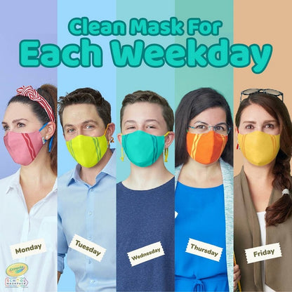 Crayola™ Adults Stripe, маски за лице за тийнейджъри, учители и възрастни, в сет, 5 броя