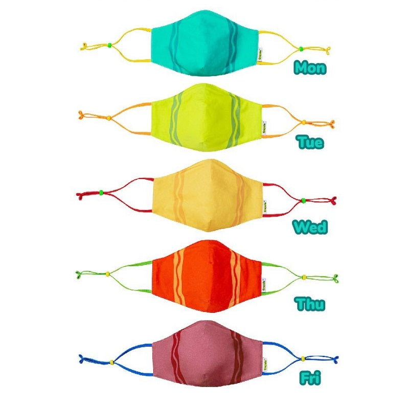 Crayola™ Adults Stripe, маски за лице за тийнейджъри, учители и възрастни, в сет, 5 броя