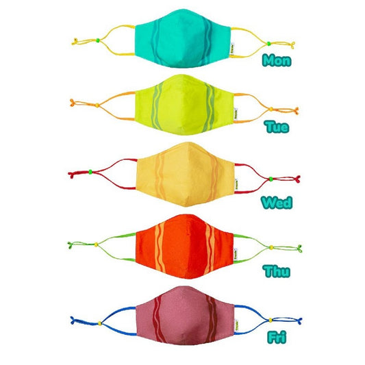 Crayola™ Adults Stripe, маски за лице за тийнейджъри, учители и възрастни, в сет, 5 броя