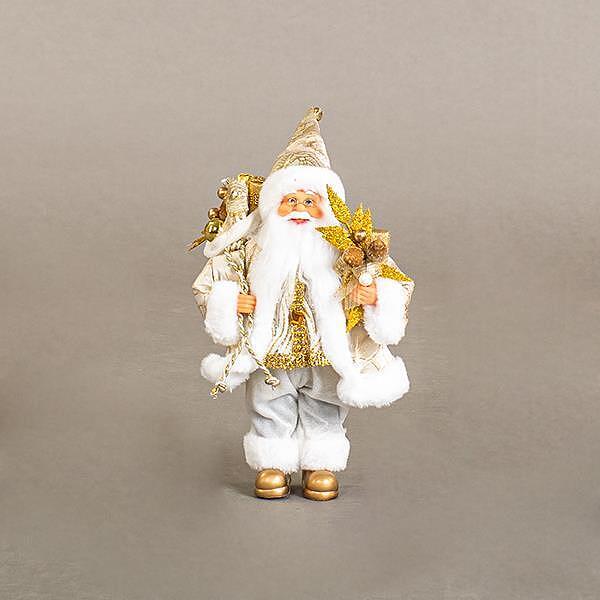 EUROLAMP Дядо Коледа, бяло и златно, 30см