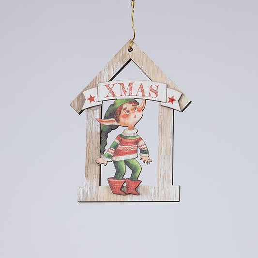 Eurolamp Дървена висулка с елен, 9x12 см