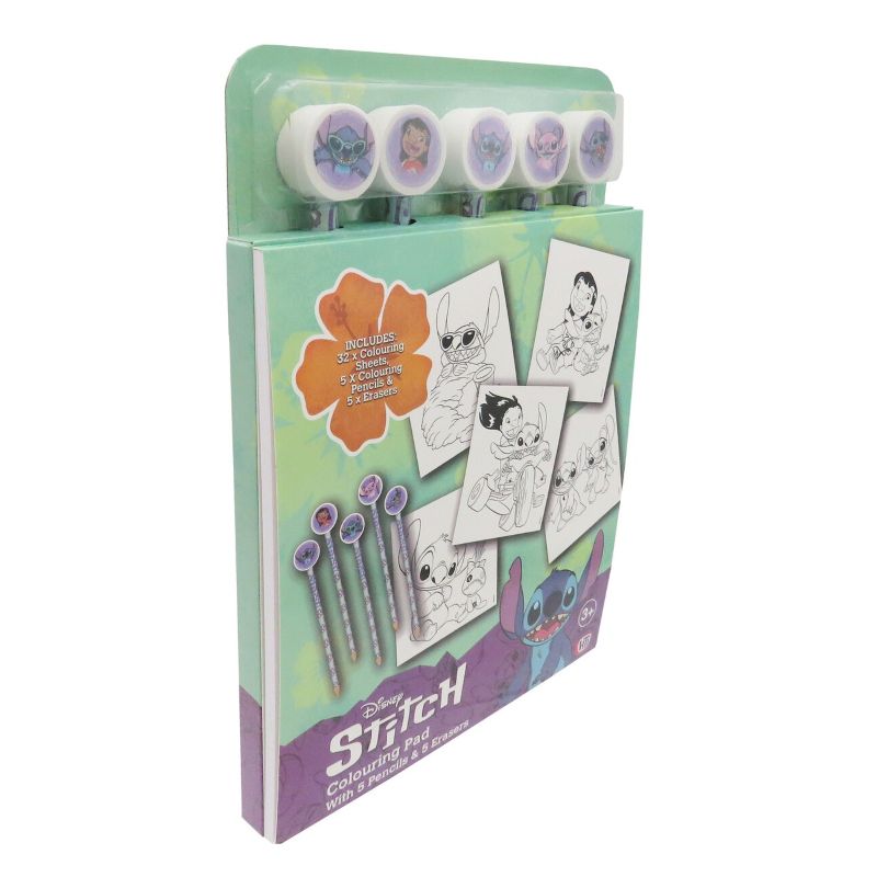 Сет за оцветяване с моливи с гума Stitch
