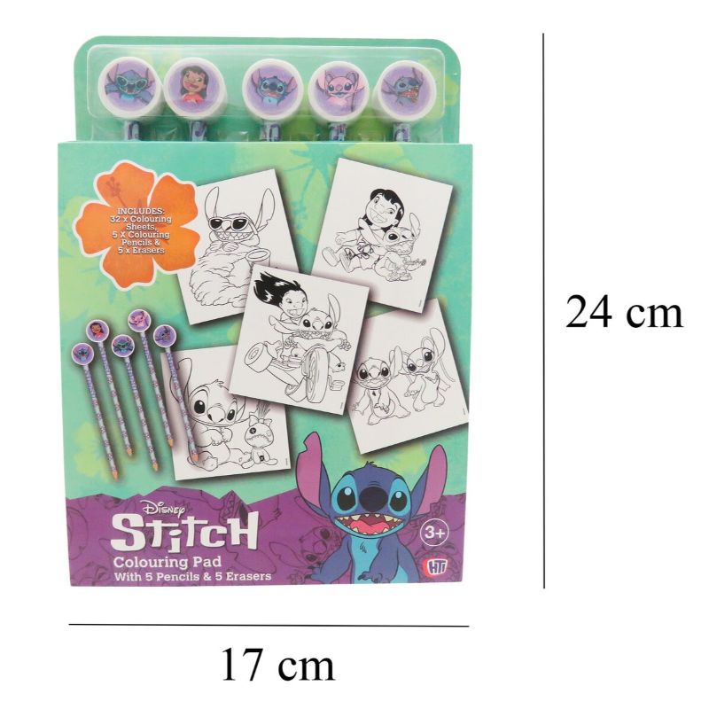 Сет за оцветяване с моливи с гума Stitch