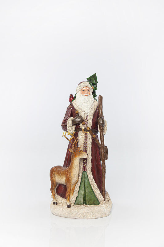 Декорация за маса Дядо Коледа с кафява униформа, 19,1x18x40,1cm