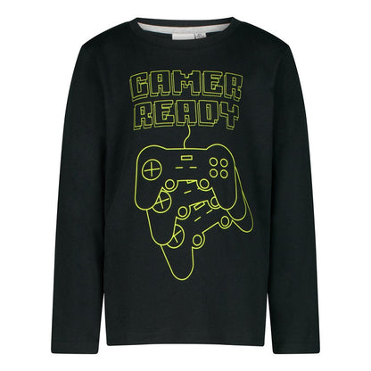 Пижама Gamer черна с дълъг ръкав и панталон, размер 134