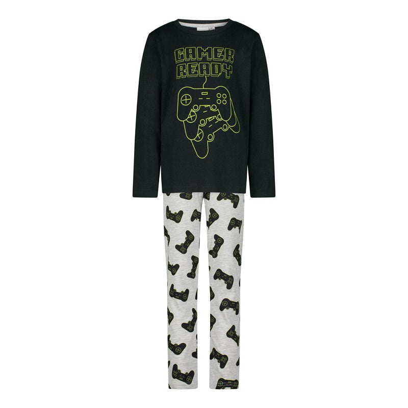 Пижама Gamer черна с дълъг ръкав и панталон, размер 128