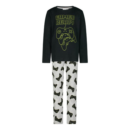 Пижама Gamer черна с дълъг ръкав и панталон, размер 134
